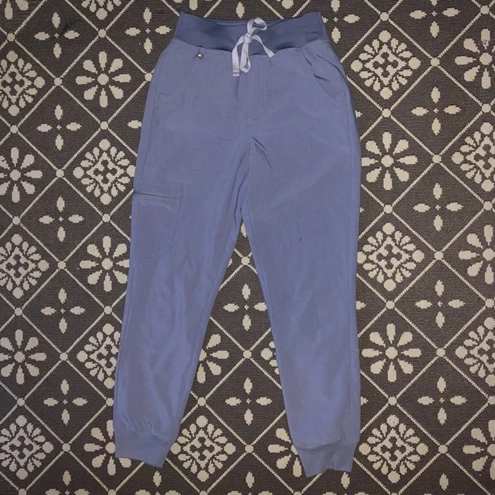 FIGS Vapor Blue Zamora High-waisted Jogger Scrub Pants XXS Petite
